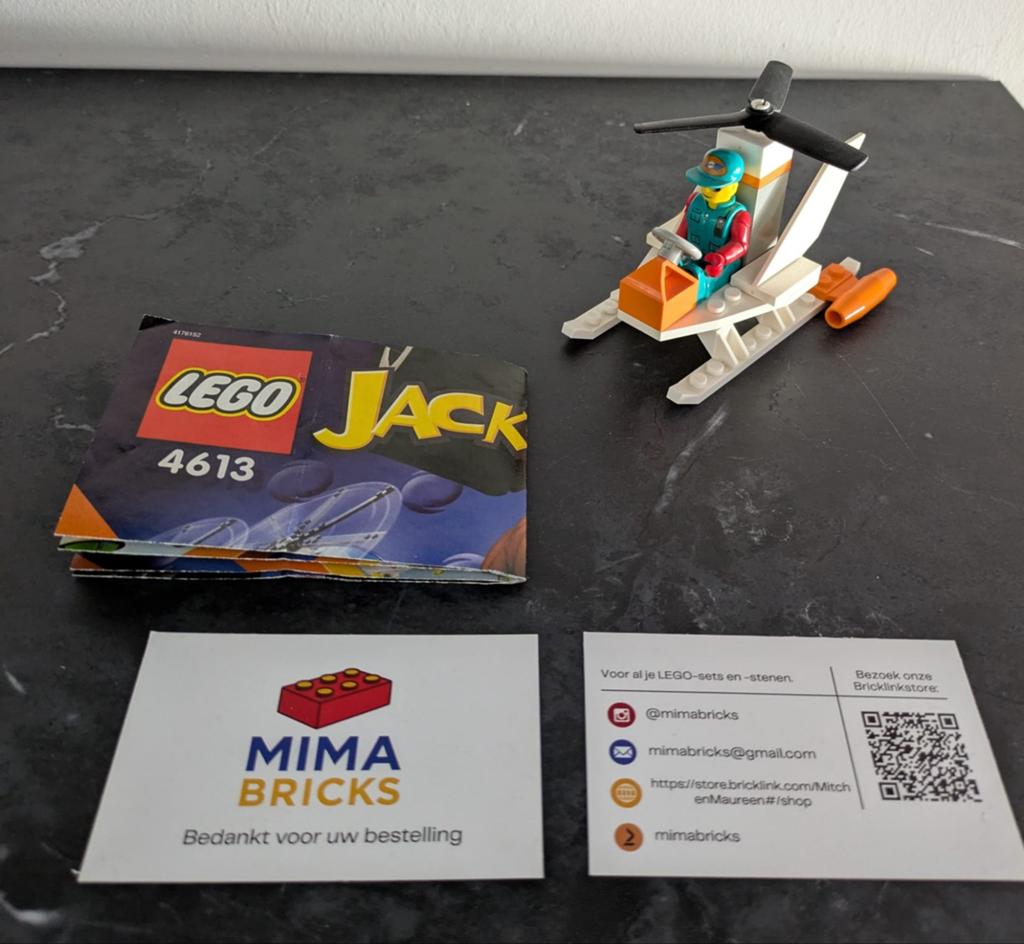 LEGO Jack 4613 Helikopter met piloot - Complete set, Overige merken, Gebruikt, Aastvej 1, 7190 Billund, Denemarken, Ophalen of Verzenden