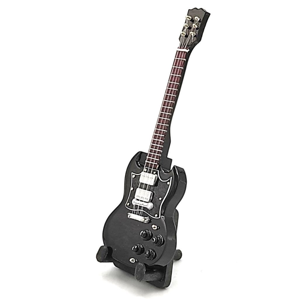 Angus Young ACDC zwart miniatuur gitaar 15cm mini guitar, Info@deconoord.nl, Deco Noord, Nieuw, Ophalen of Verzenden