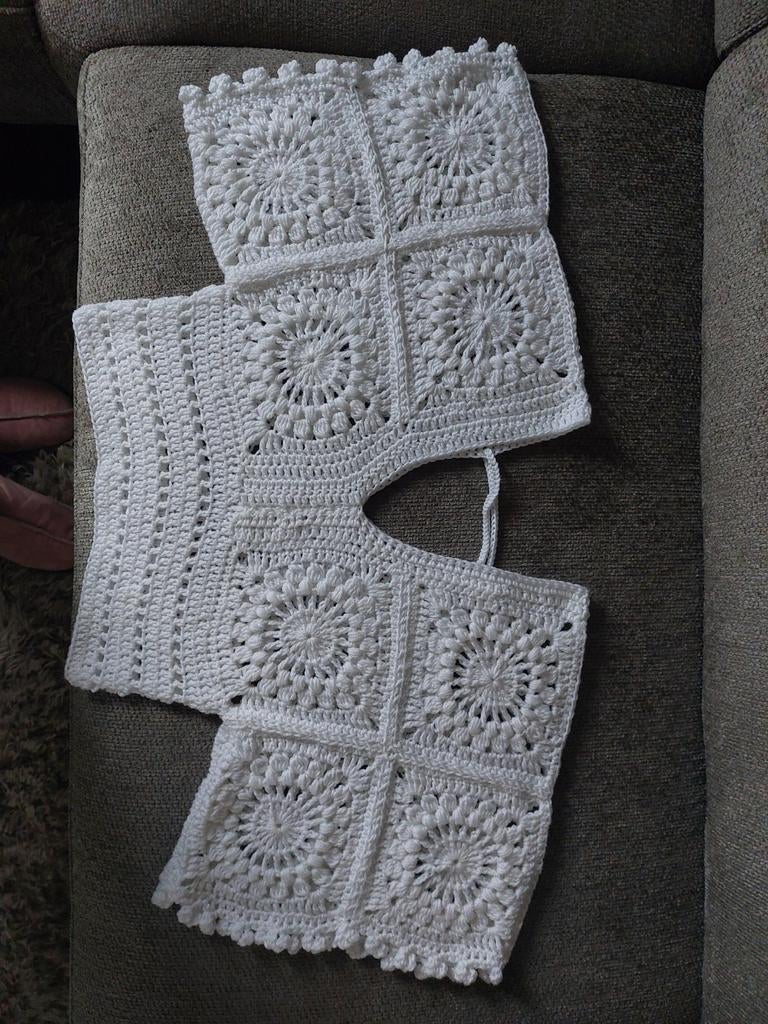 Witte gehaakte Bohemian trui maat S, granny square, Kleding | Dames, Truien en Vesten, Ophalen of Verzenden