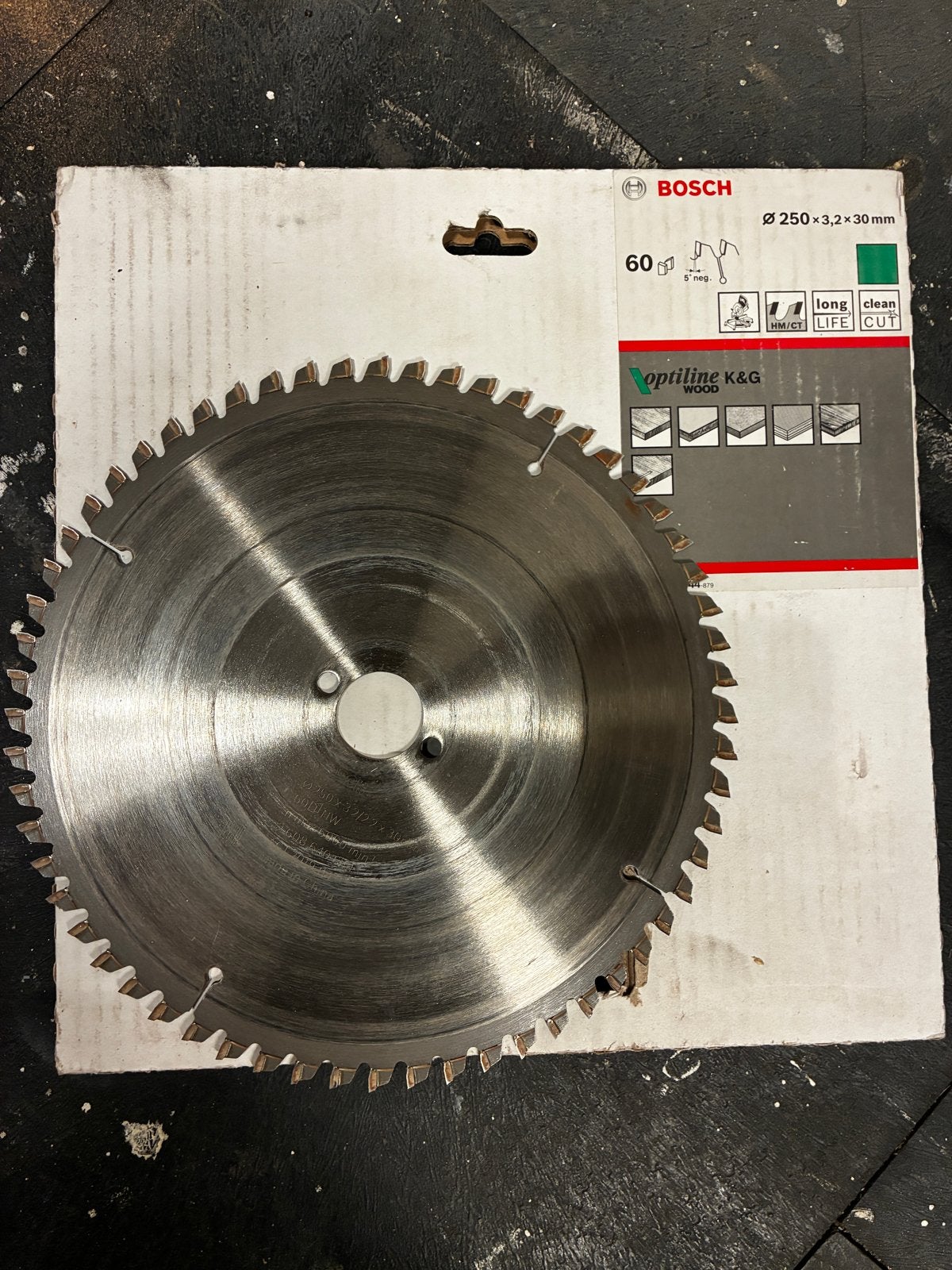 Cirkelzaagblad Bosch Optiline Wood 250x30mm 60T
