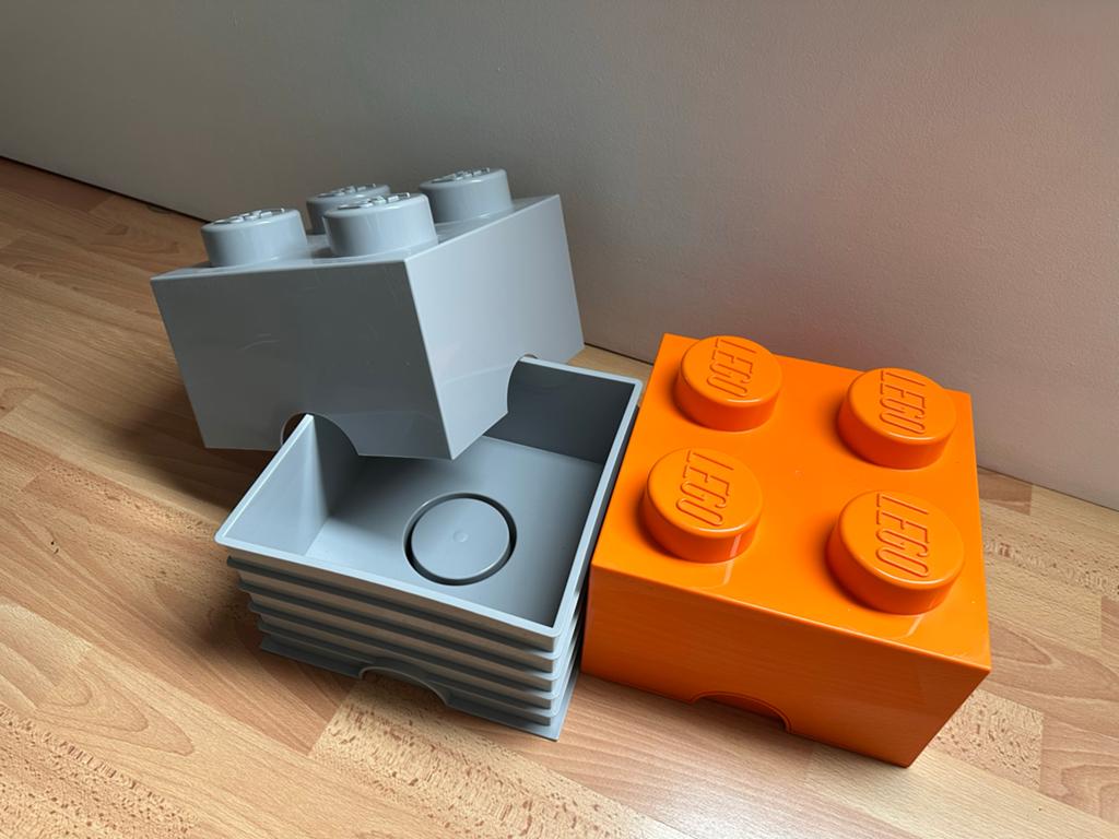 Lego Opbergdozen - Grijs en Oranje (2 stuks), Ophalen of Verzenden, Gebruikt, Overige merken