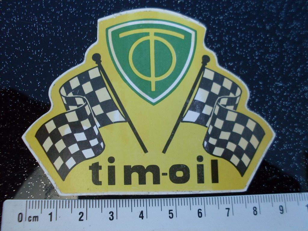sticker tim-oil logo TO racing racevlaggen wegrace oil olie, Verzamelen, Verzenden, Zo goed als nieuw, Merk