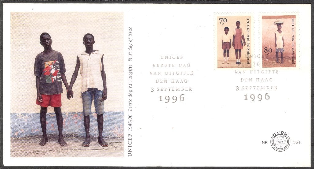 E354 - 50 jaar Unicef 1996, Postzegels en Munten, Postzegels | Eerstedagenveloppen, Verzenden, Onbeschreven, Nederland
