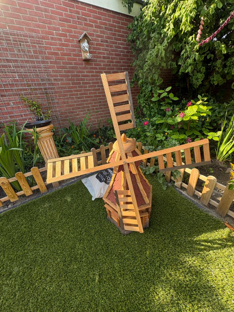 Decoratieve houten windmolen voor de tuin, Ophalen, Gebruikt, Hout, Overige typen