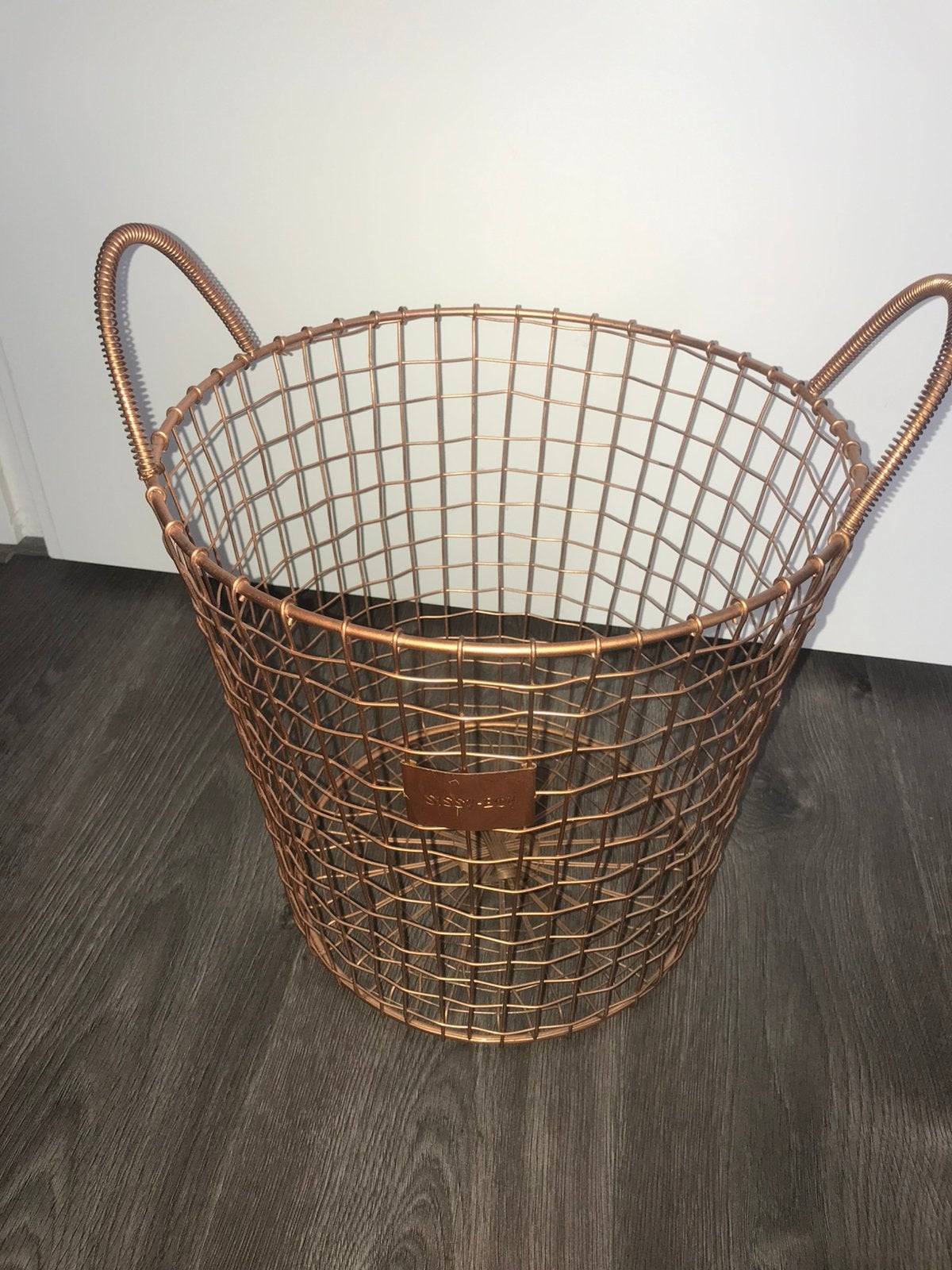 Sissyboy koper mandje, Ophalen, Met handvatten, Mand, Rond