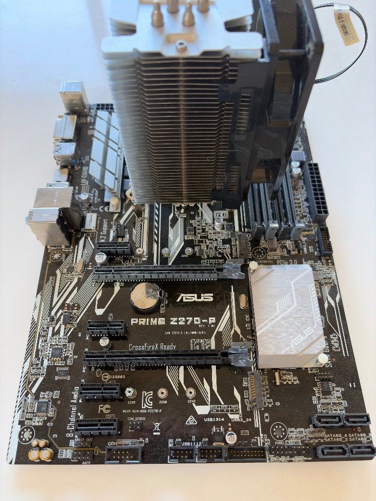 Intel i7-7700K + ASUS Prime Z270-P + CPU koeler, Gebruikt, LGA 1151, DDR4, Ophalen of Verzenden