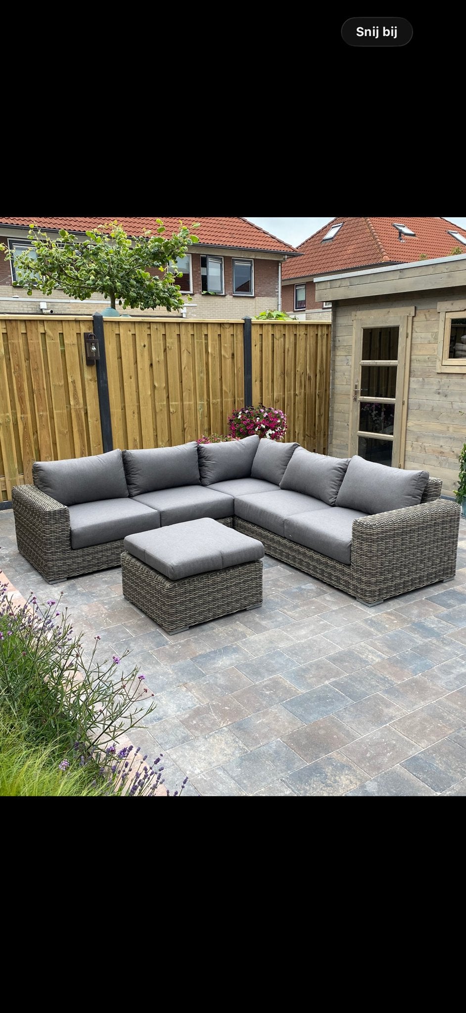 Luxe Loungeset Valence met Hocker, Tuin en Terras, Tuinsets en Loungesets, Ophalen, 5 zitplaatsen, Zo goed als nieuw, Loungeset
