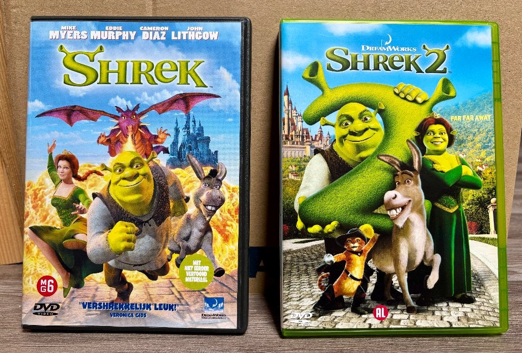 Shrek 1 en 2 (DVD) Mike Myers Eddie Murphy ZGAN, 2000 tot heden, Nederlands, Overige genres, Ophalen of Verzenden