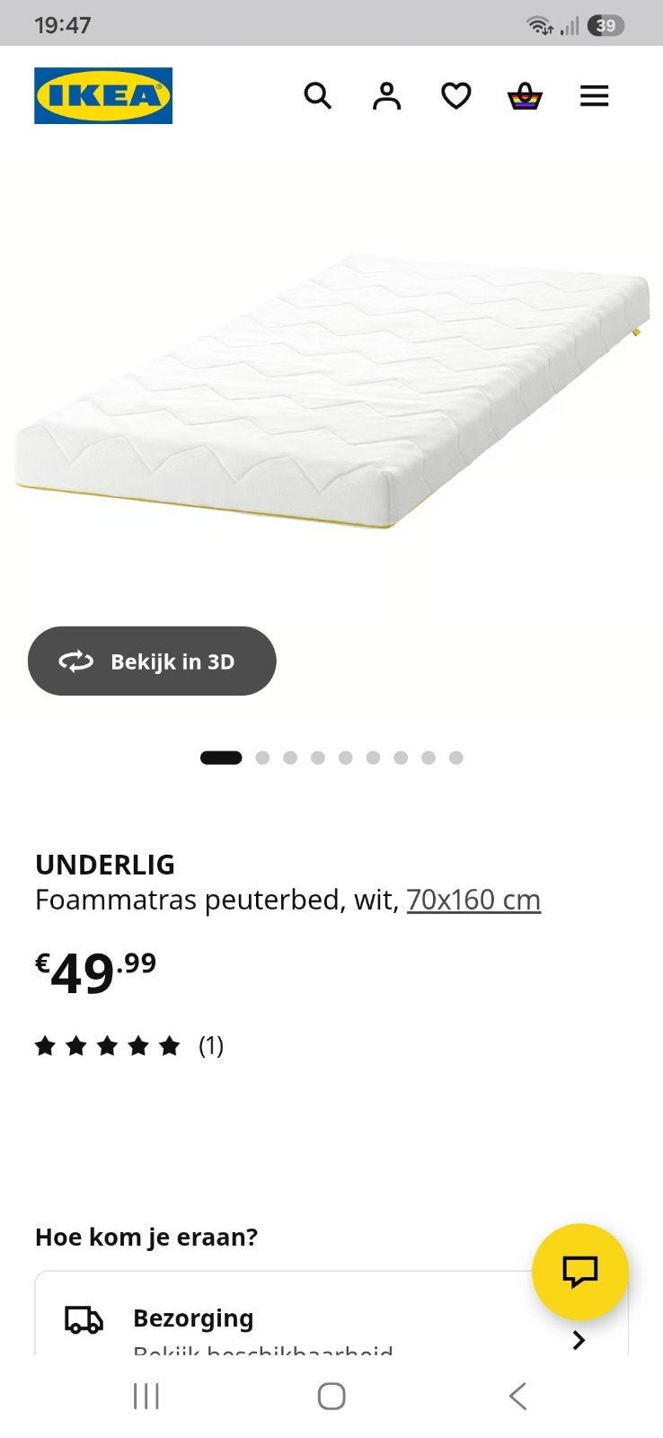 peuter matras, Kinderen en Baby's, Ophalen, 70 tot 85 cm, 140 tot 160 cm, Zo goed als nieuw
