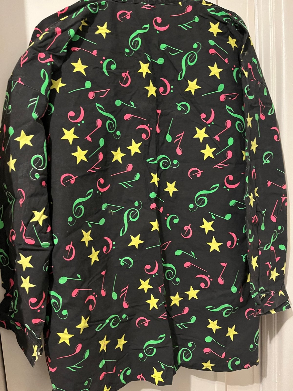 Carnavalsblouse met muzieknoten en sterren, Maat 38/40 (M), Carnaval, Ophalen of Verzenden, Kleding