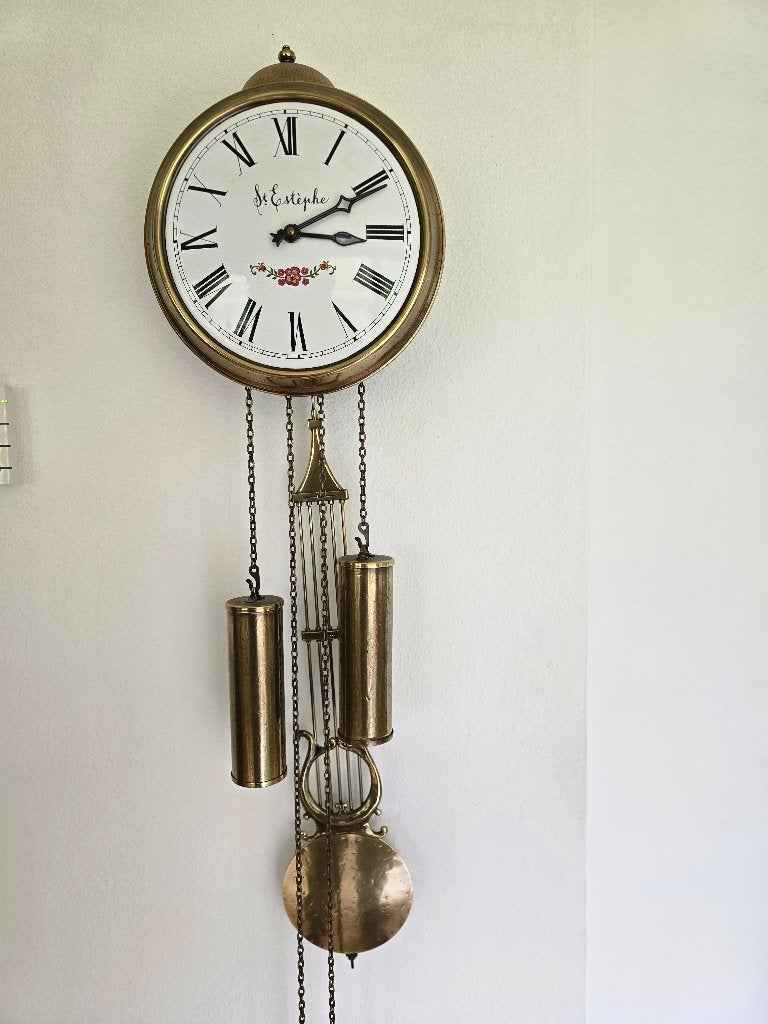 Franse slingerklok St Estephe wandklok, Huis en Inrichting, Ophalen, Gebruikt, Analoog, Wandklok