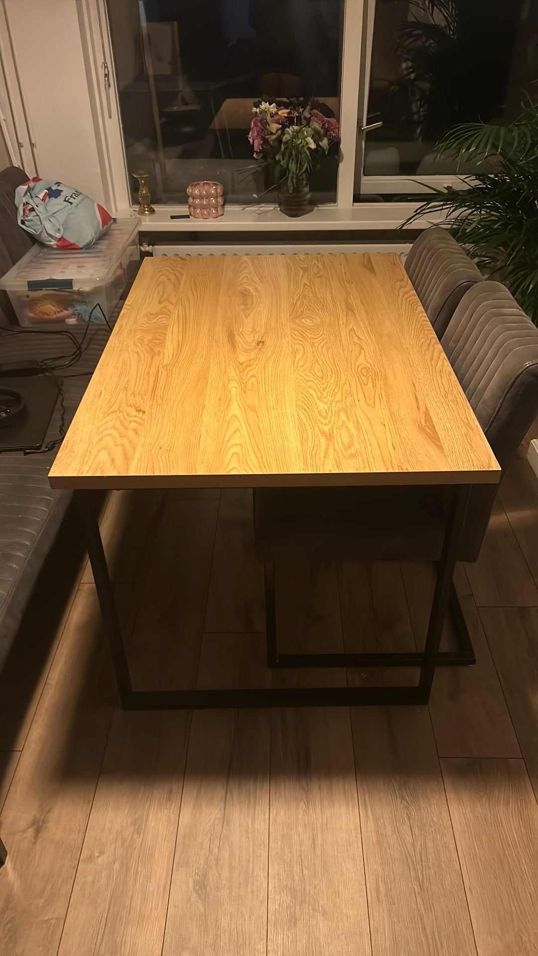Houten eettafel., Ophalen, 100 tot 150 cm, 50 tot 100 cm, Zo goed als nieuw