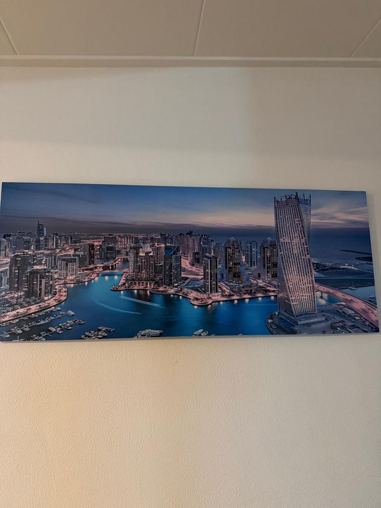 Dubai Marina Canvas Schilderij - Stadsgezicht, Ophalen of Verzenden