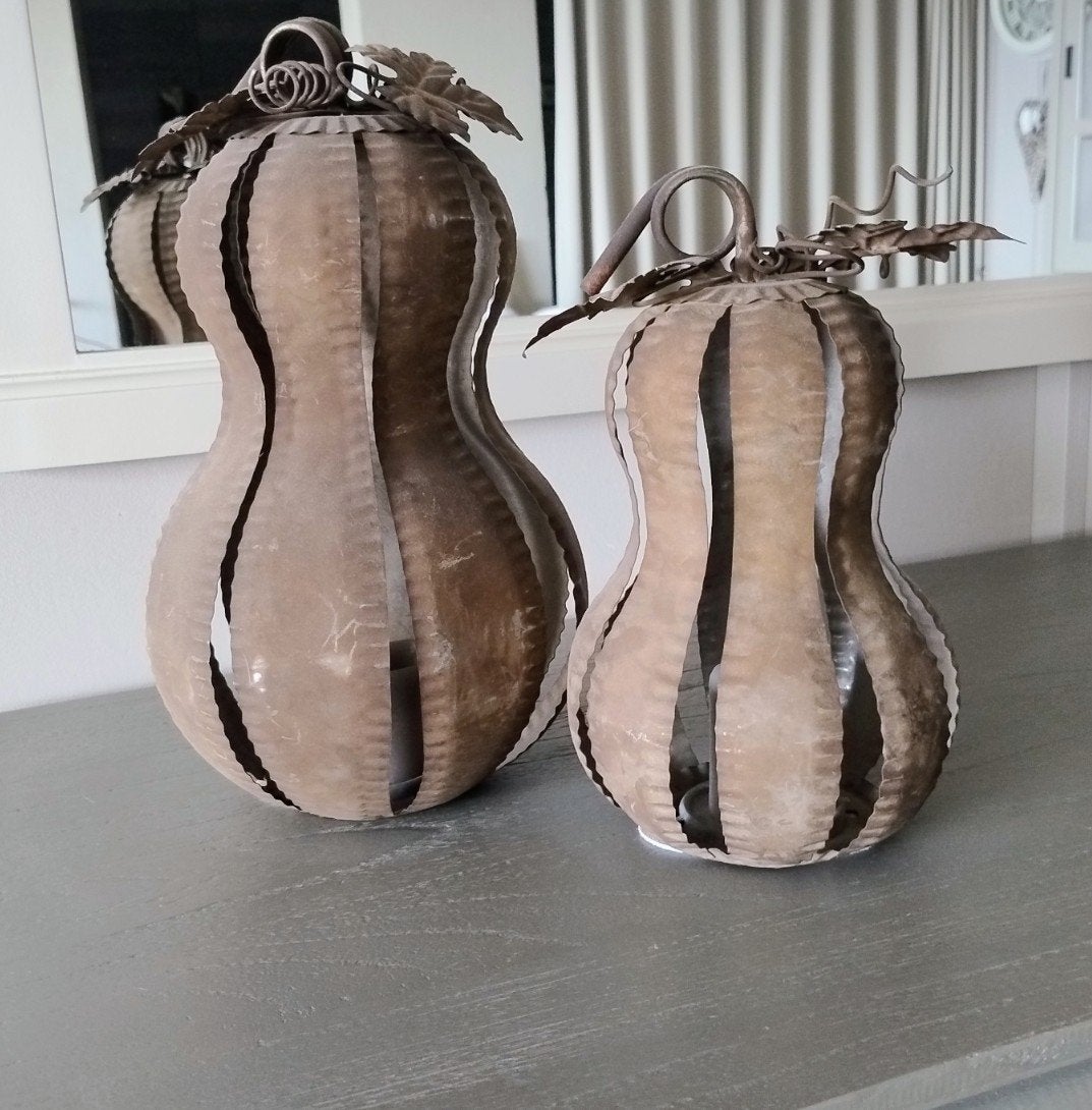 Te koop metalen pompoenen voor led theelichtjes, Ophalen, Metaal, Kaars