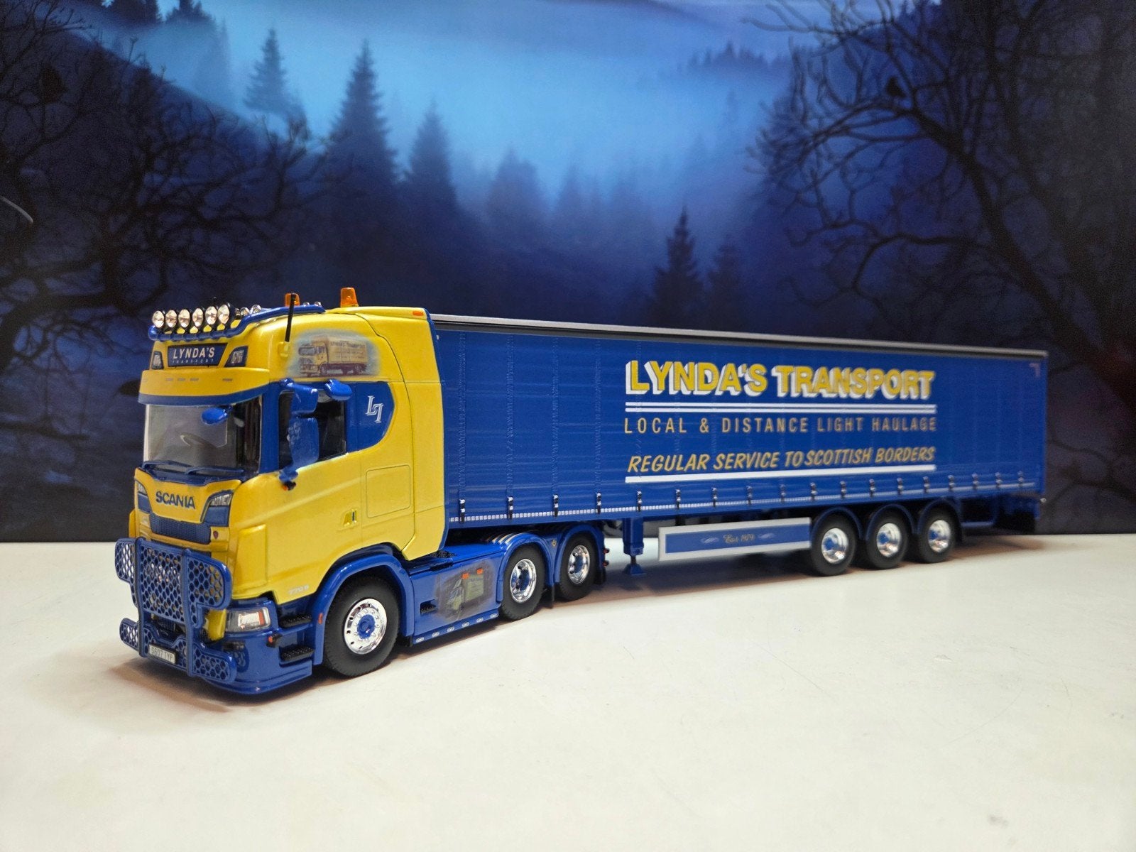 tekno scania NG S met zeilentrailer, Jobo.models@gmail.com, Ophalen of Verzenden, Tekno, Jobo-models