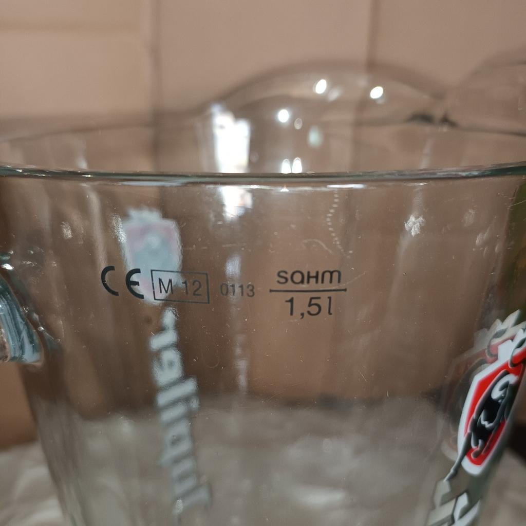 Jupiler Bierkan - 1.5L Glazen Schenkkan, Ophalen of Verzenden, Zo goed als nieuw, Overige merken, Glas