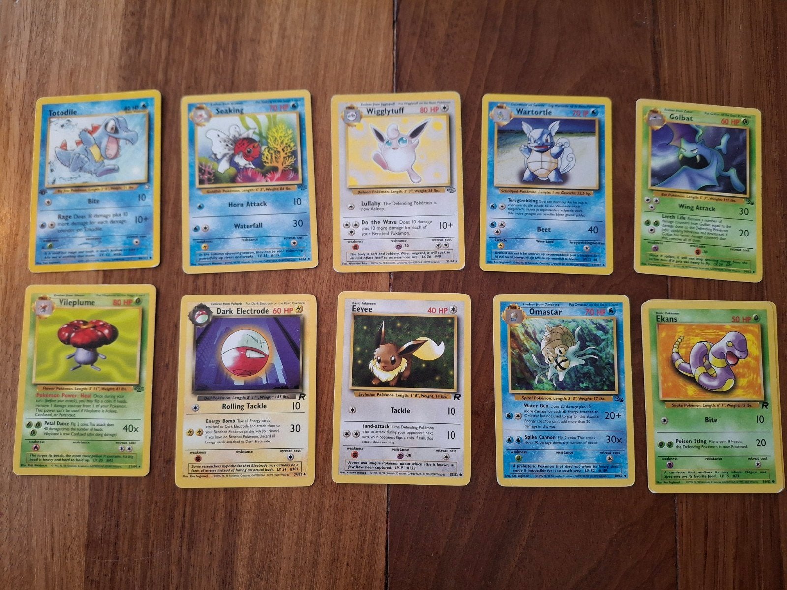 10x Pokémon uit 1995, Ophalen of Verzenden, Gebruikt, Meerdere kaarten