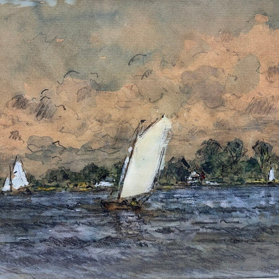 Pieter de Regt (1877-1960) - Zeilboten op het Markermeer, Ophalen of Verzenden