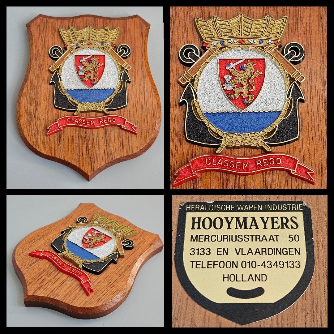 Wapenschild op hout, Nederlandse Marine, Overijssel, Ophalen of Verzenden, Marine, Nederland, Overige typen