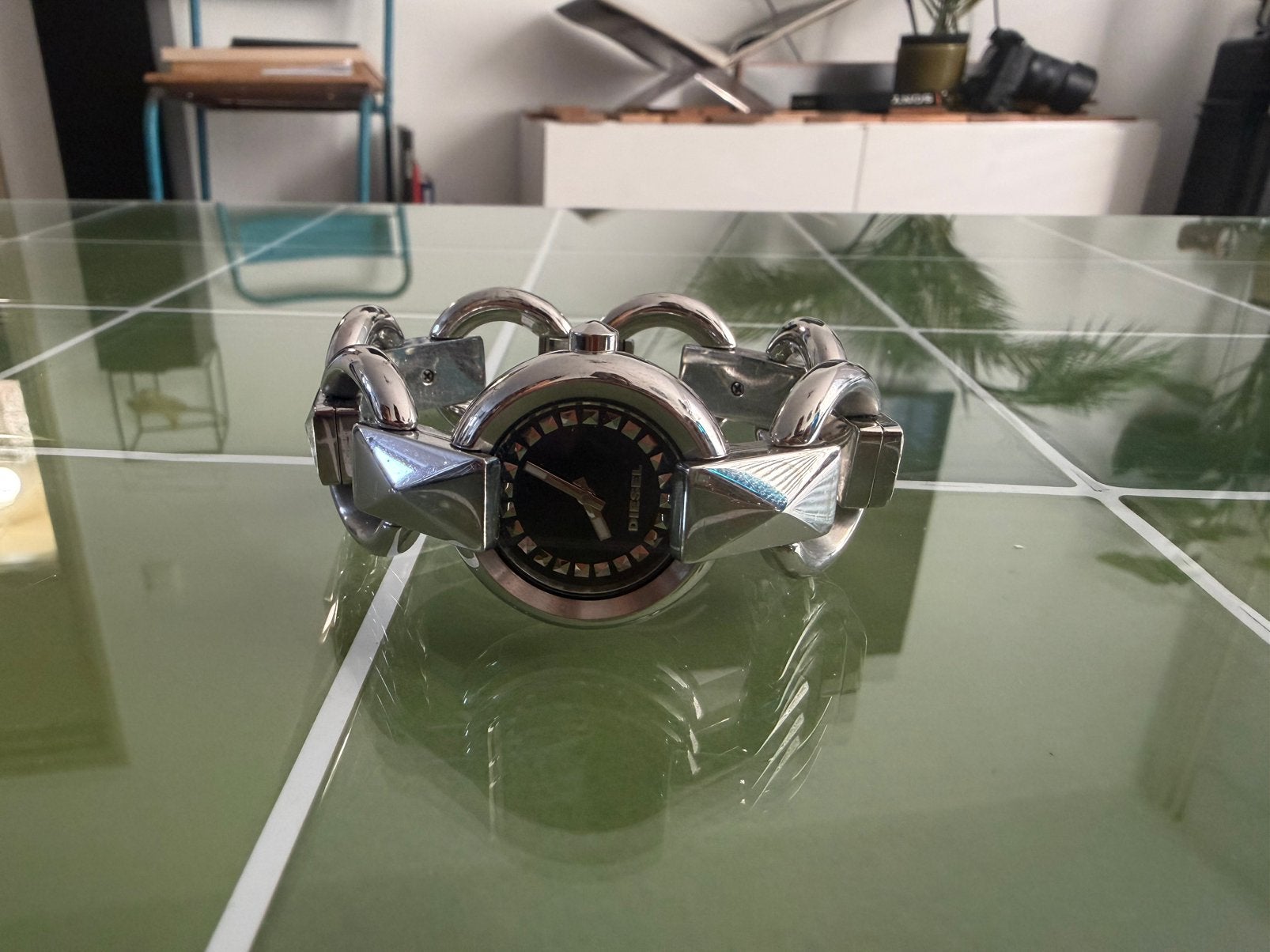Horloge van DIESEL vintage uniek, Overige merken, Staal, Staal, Polshorloge
