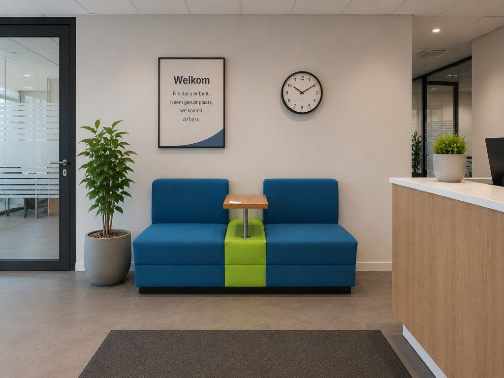 Casala Palau design wachtbank / wachtkamerbank met tafeltje, Huis en Inrichting, Banken | Bankstellen, Niet ingevuld, Gebruikt