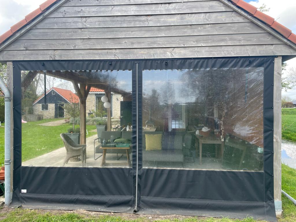 Terrasscherm/Zeil voor overkapping, Tuin en Terras, Zonneschermen, Ophalen, Gebruikt, Overige typen, 450 cm of meer