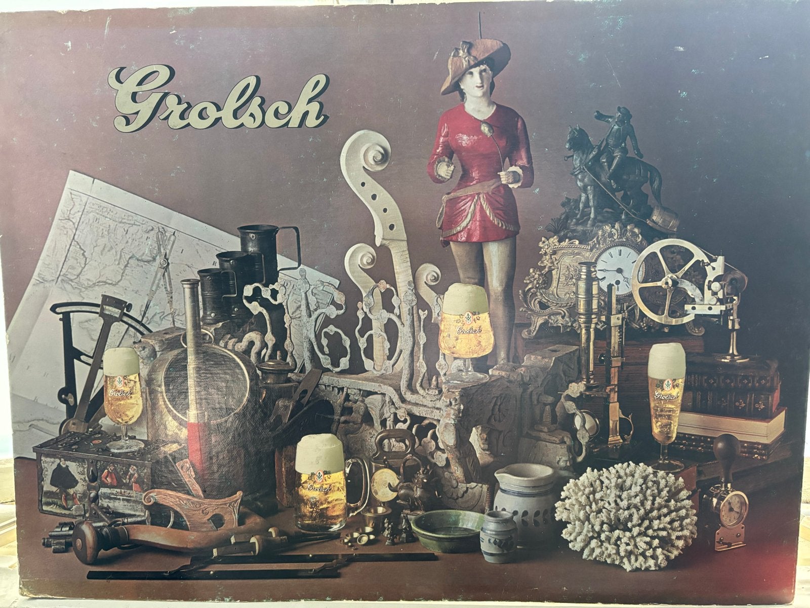 Vintage Grolsch Reclame Poster - Uniek Verzamelobject, Ophalen