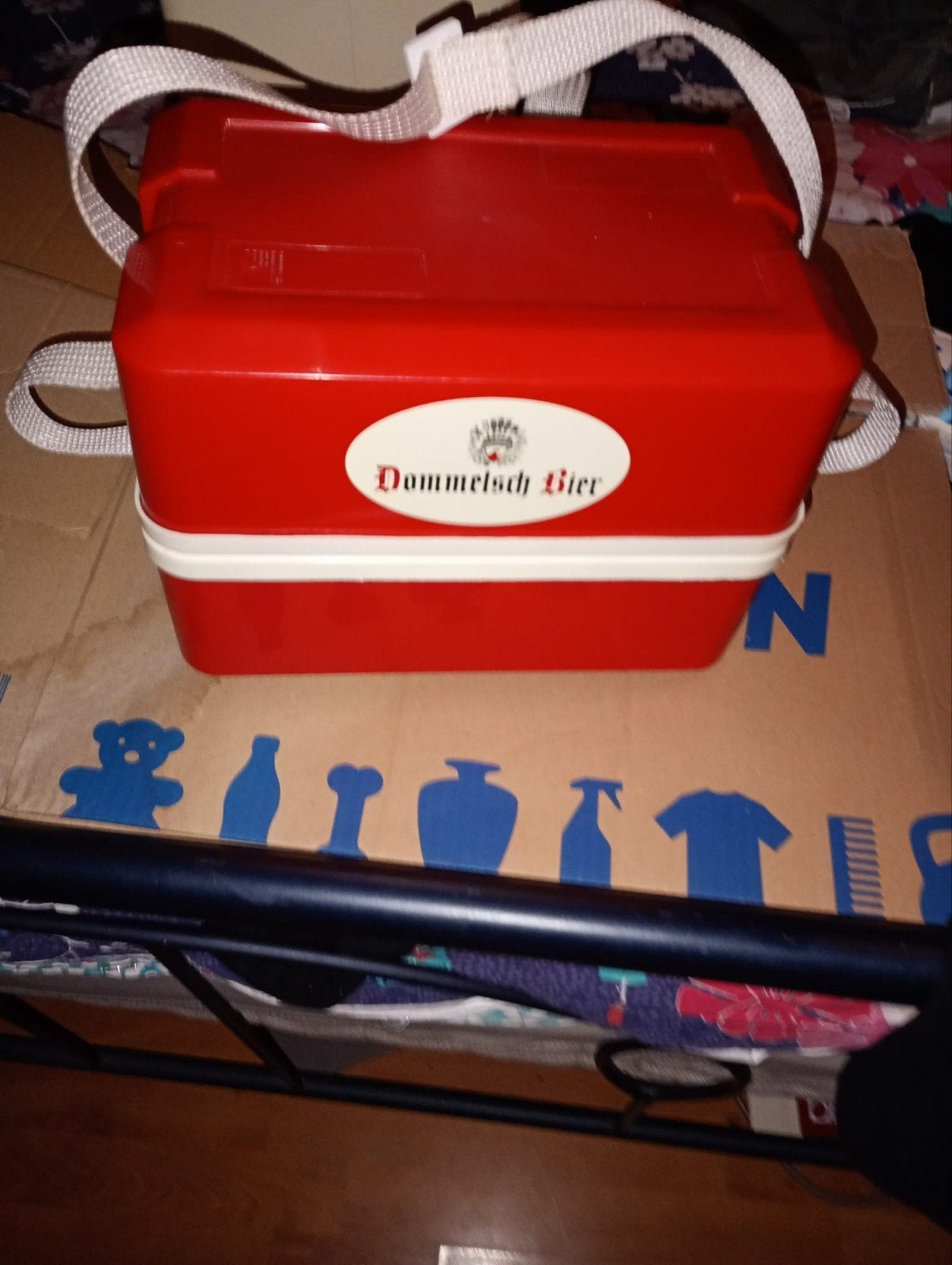 Dommelsch Bier Koelbox - Vintage Rood met Draagriem, Ophalen of Verzenden