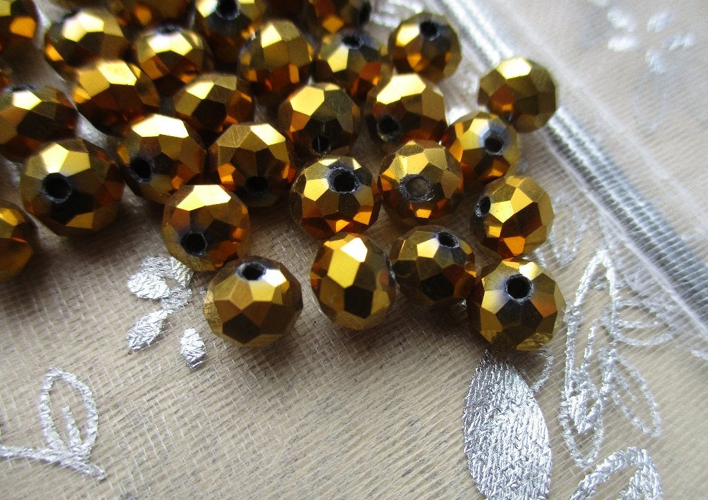 786/ gouden tsjechische crystal kralen, Hobby en Vrije tijd, Kralen en Sieraden maken, Ophalen of Verzenden, Nieuw, Kraal