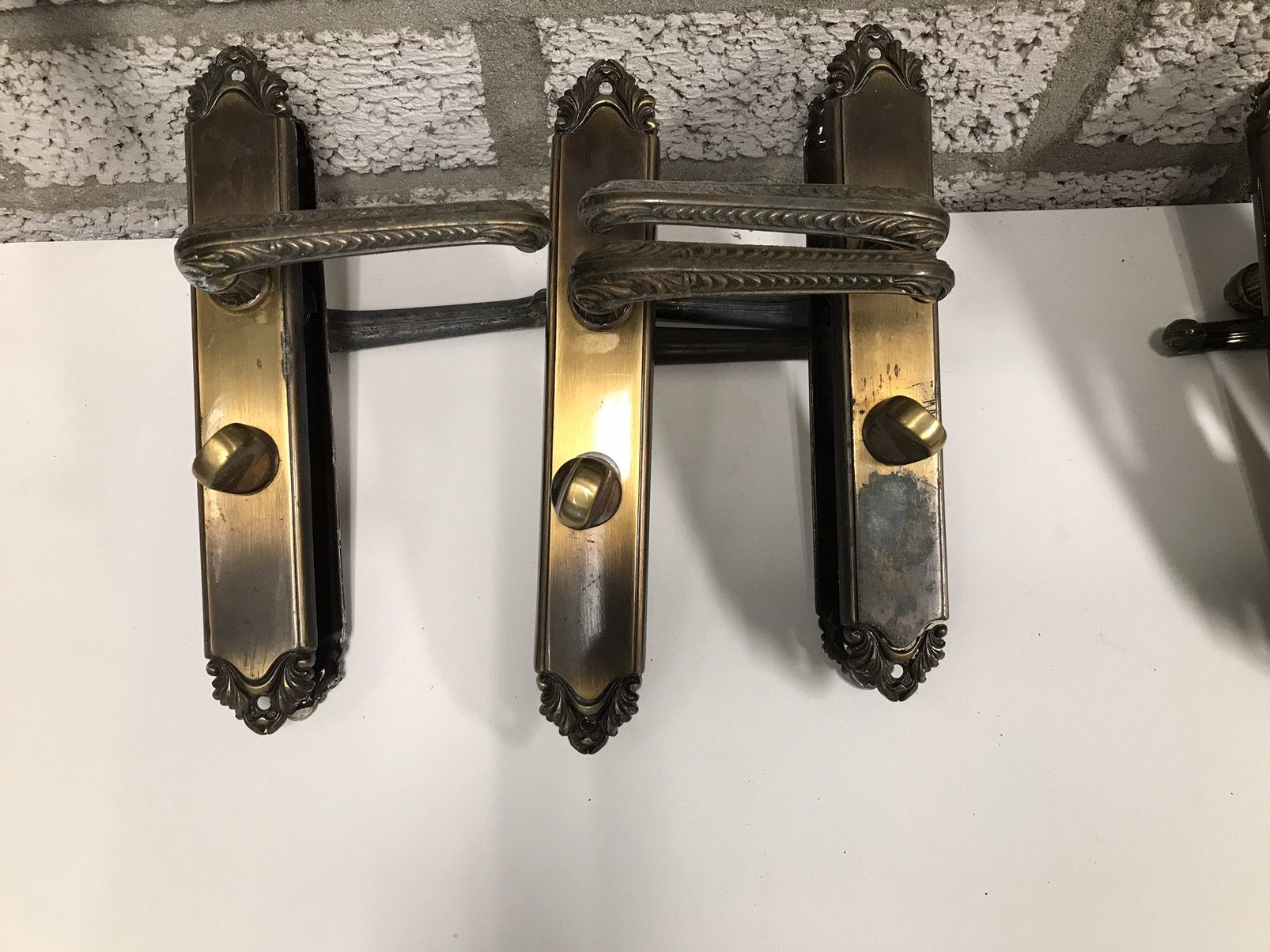 Deurbeslag messing 12 verschillende, Doe-het-zelf en Verbouw, Hang- en Sluitwerk, Ophalen of Verzenden, Gebruikt, Koper of Messing