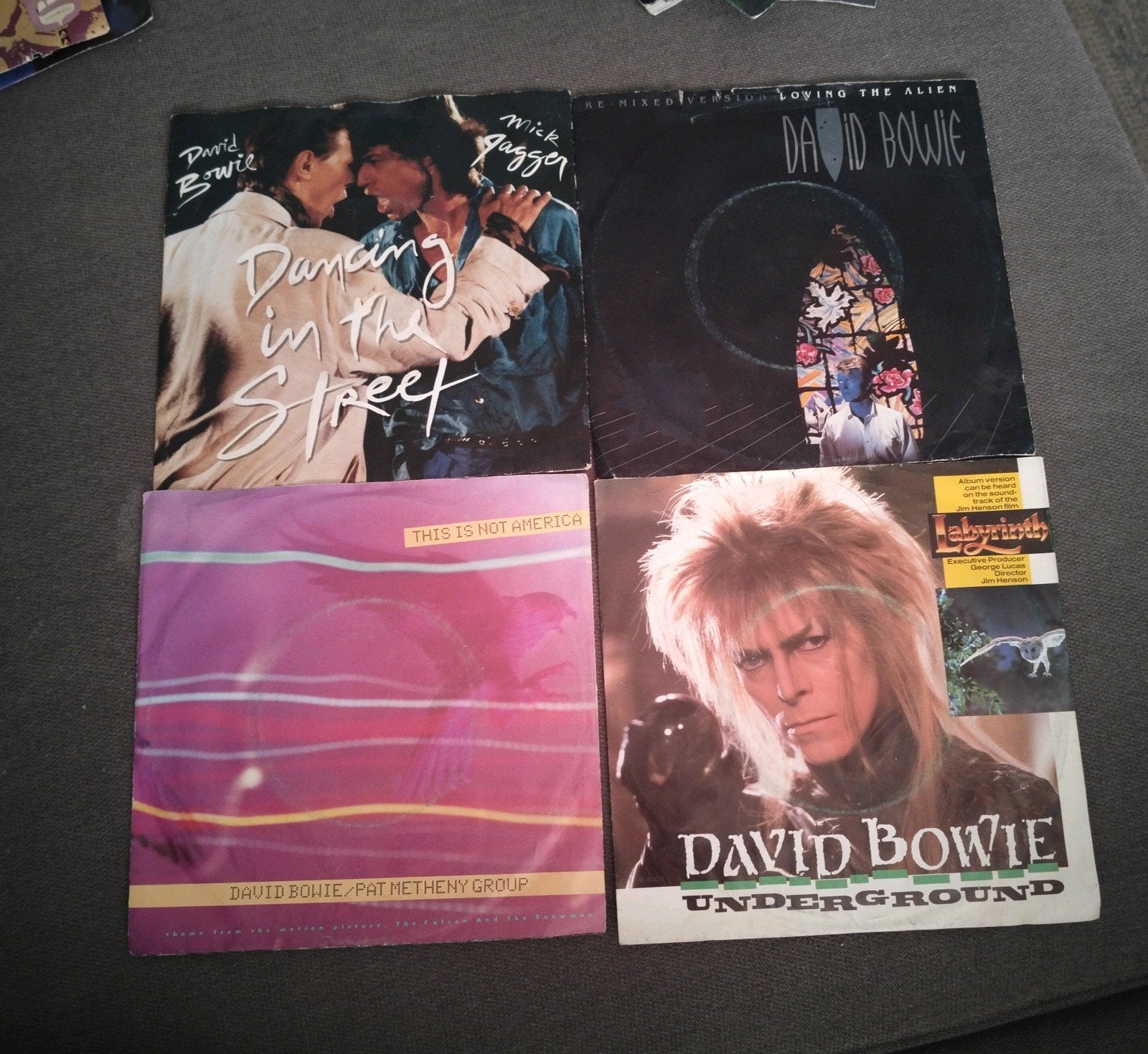 4x David Bowie, Cd's en Dvd's, Ophalen of Verzenden, Gebruikt, 7 inch