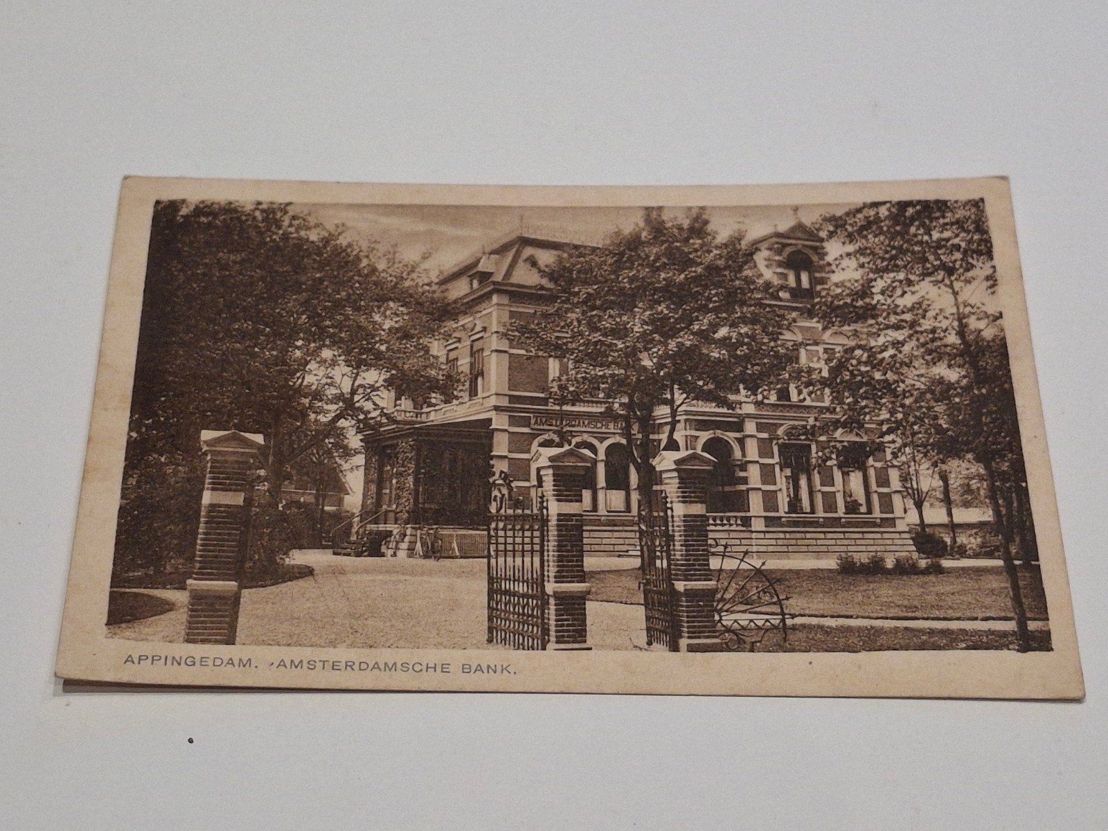 Appingedam, Amsterdamsche Bank gebouw, Verzamelen, Ophalen of Verzenden, Ongelopen, Groningen