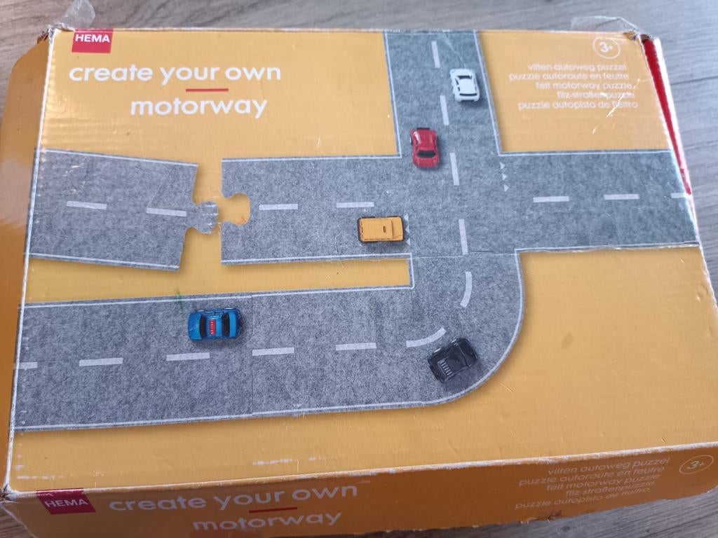 Vilten autoweg puzzel, autobaan maken, Ophalen of Verzenden, Gebruikt