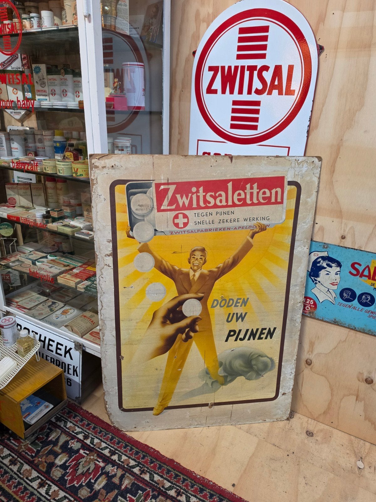 Vintage Zwitsaletten reclamebord Zwitsal, Ophalen