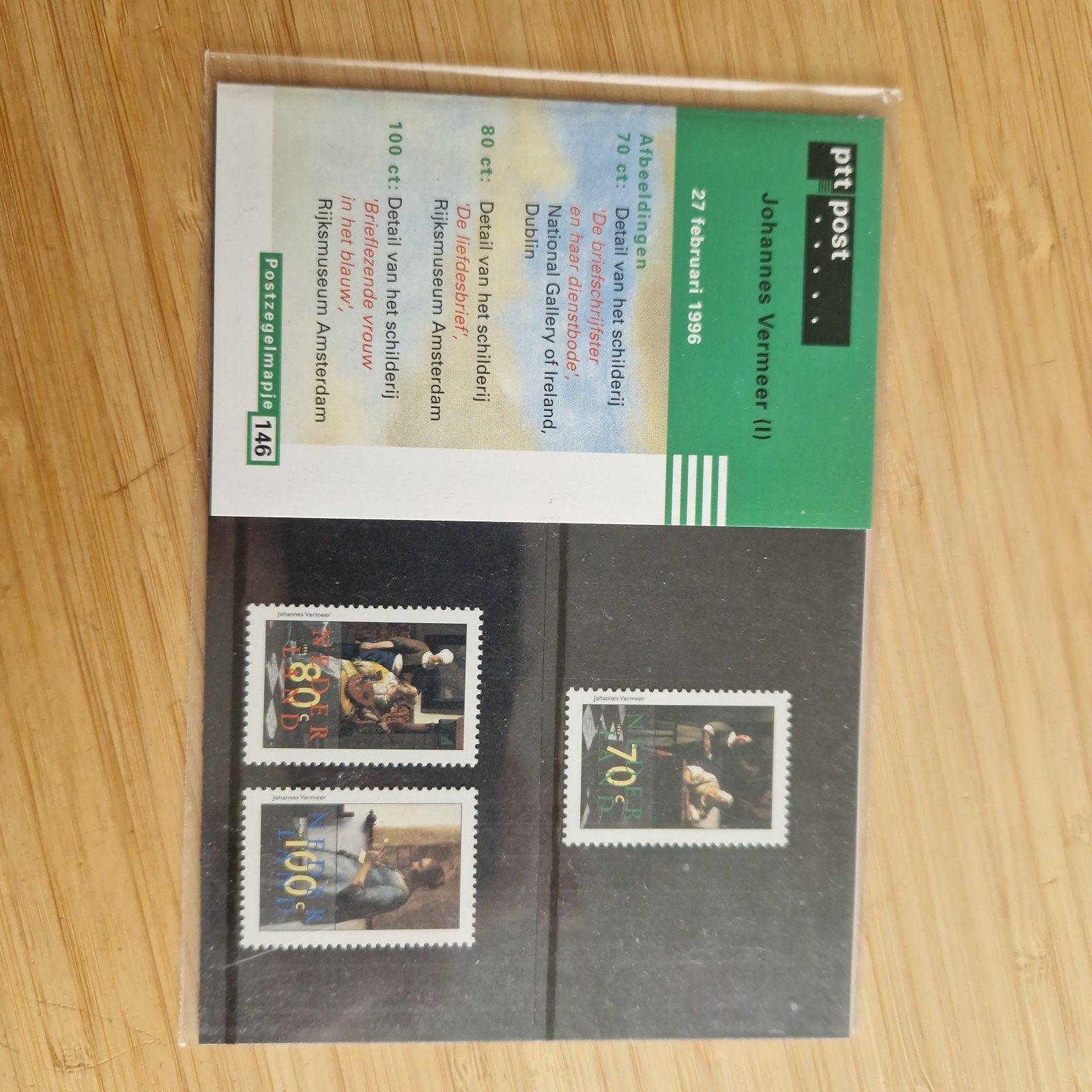 postzegelmapje 146 Johannes Vermeer, Postzegels en Munten, Ophalen of Verzenden