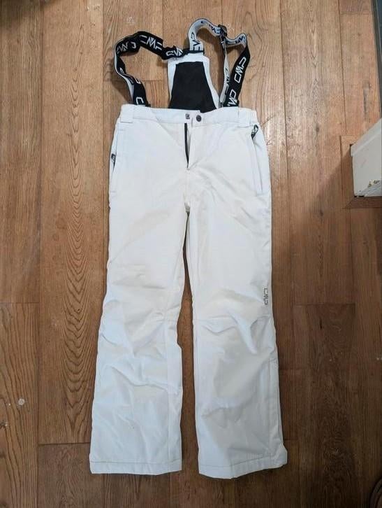 Witte skibroek CMP maat 152 met bretels, Broek, Ophalen of Verzenden, Zo goed als nieuw, CMP