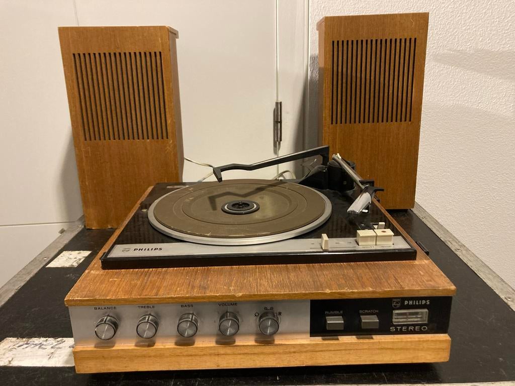 Philips Stereo Grammofoon met Externe Luidsprekers, Ophalen, Gebruikt, Platenspeler, Philips
