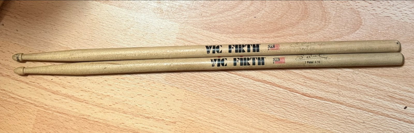 Sheila E ( Prince ) Vic Firth drumstokken drum gebruikt, Ophalen of Verzenden, Gebruikt, Drums of Percussie