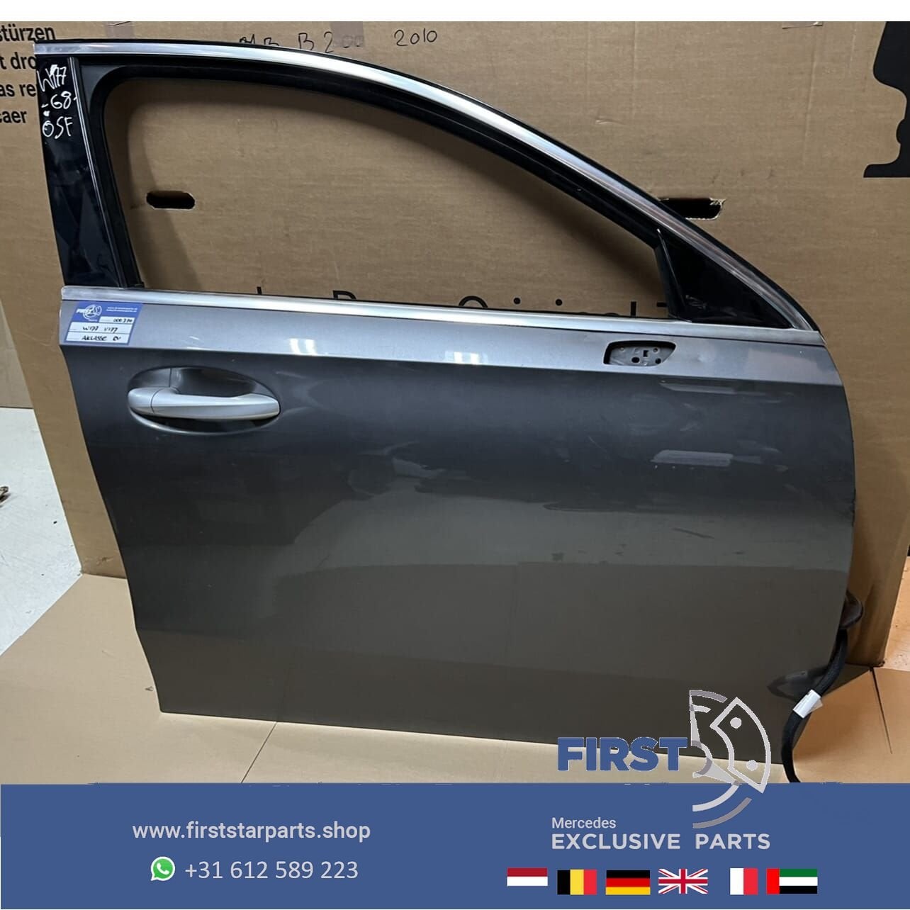 W177 DEUR COMPLEET PORTIER GRIJS RECHTS VOOR Mercedes A Klas, Gebruikt, -, Deur, Ophalen of Verzenden