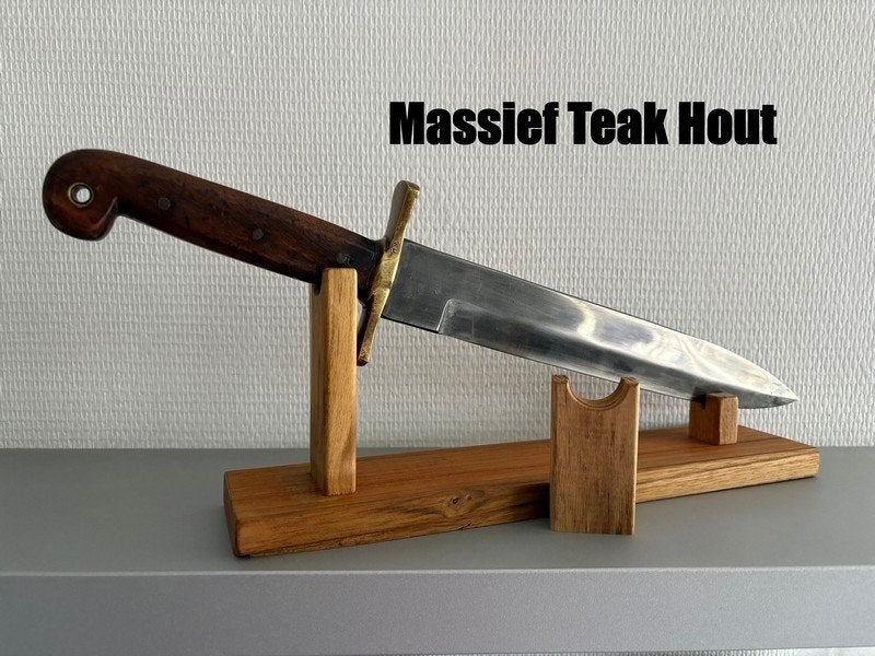 massief edel houten messenstandaard mes knife zakmes messen, Ophalen of Verzenden, Overige soorten, Overige gebieden, Mes of Dolk