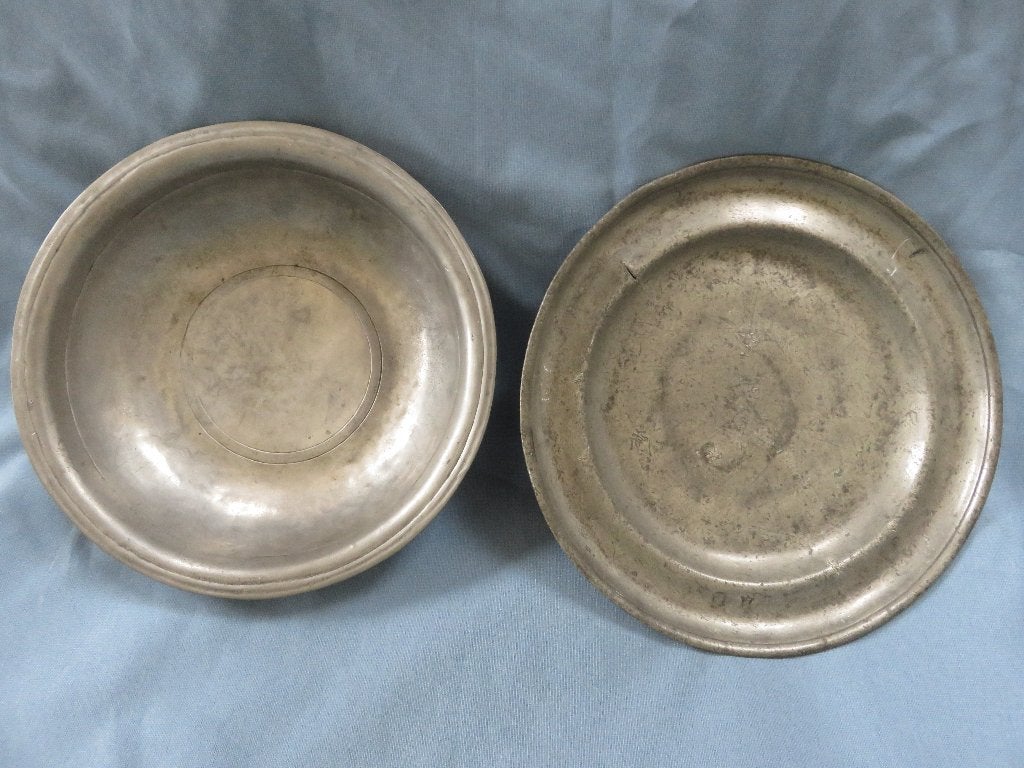 Antieke schalen van tin – beide gekeurd - 18e - 19e eeuw, Antiek en Kunst, Antiek | Tin, Ophalen of Verzenden