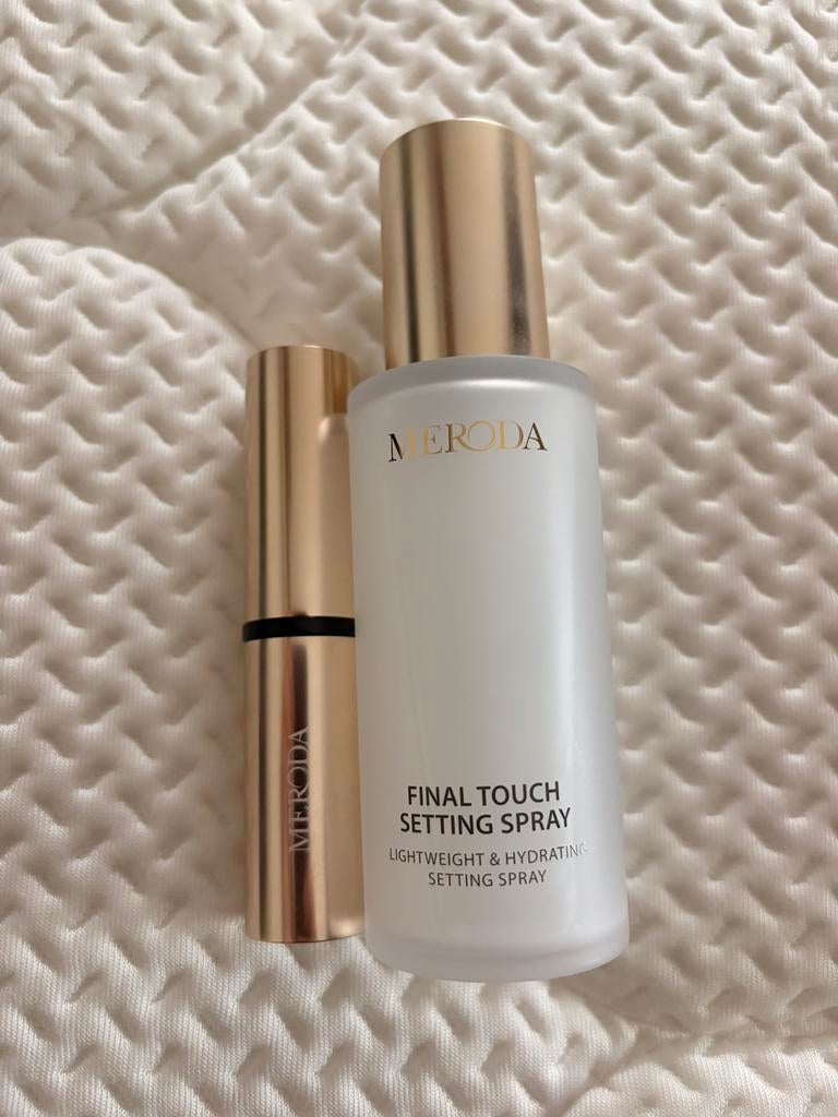 Meroda bronzer en setting spray, Ophalen, Bruin, Gehele gezicht, Nieuw