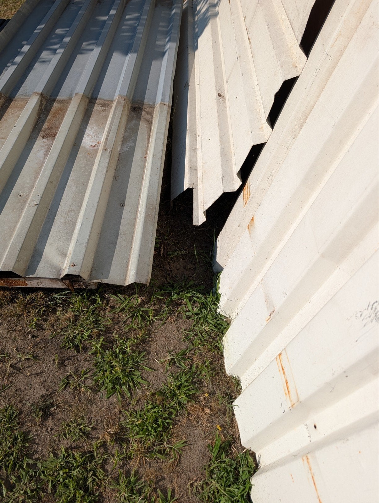 Metalen platen: 2x 1.7x1.1m en 2x 2.5x1.1m, Doe-het-zelf en Verbouw, Platen en Panelen, Gebruikt, Overige materialen, Ophalen of Verzenden