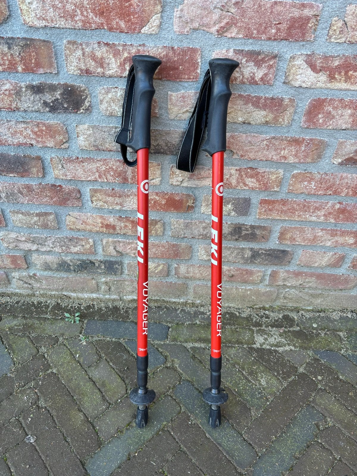 Leki Voyager wandelstokken - Rood/Zwart, Ophalen, Gebruikt, Wandelstok