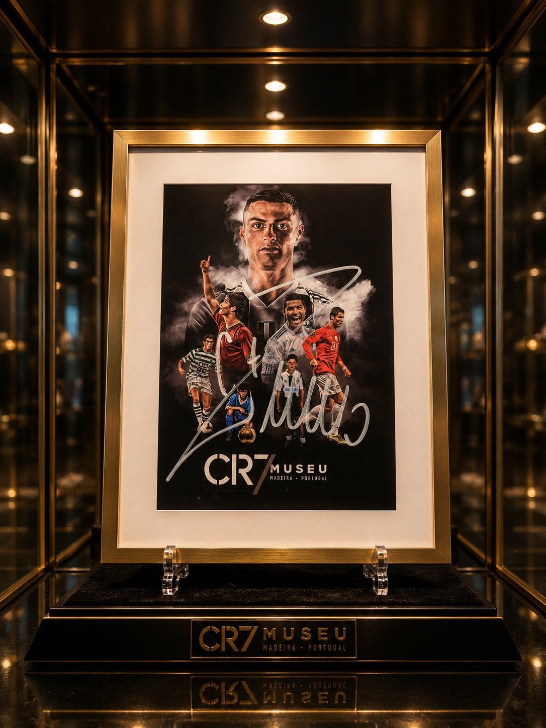 Cristiano Ronaldo CR7 Gesigneerde Print met Certificaat, Verzenden, Zo goed als nieuw, Buitenlandse clubs, Poster, Plaatje of Sticker