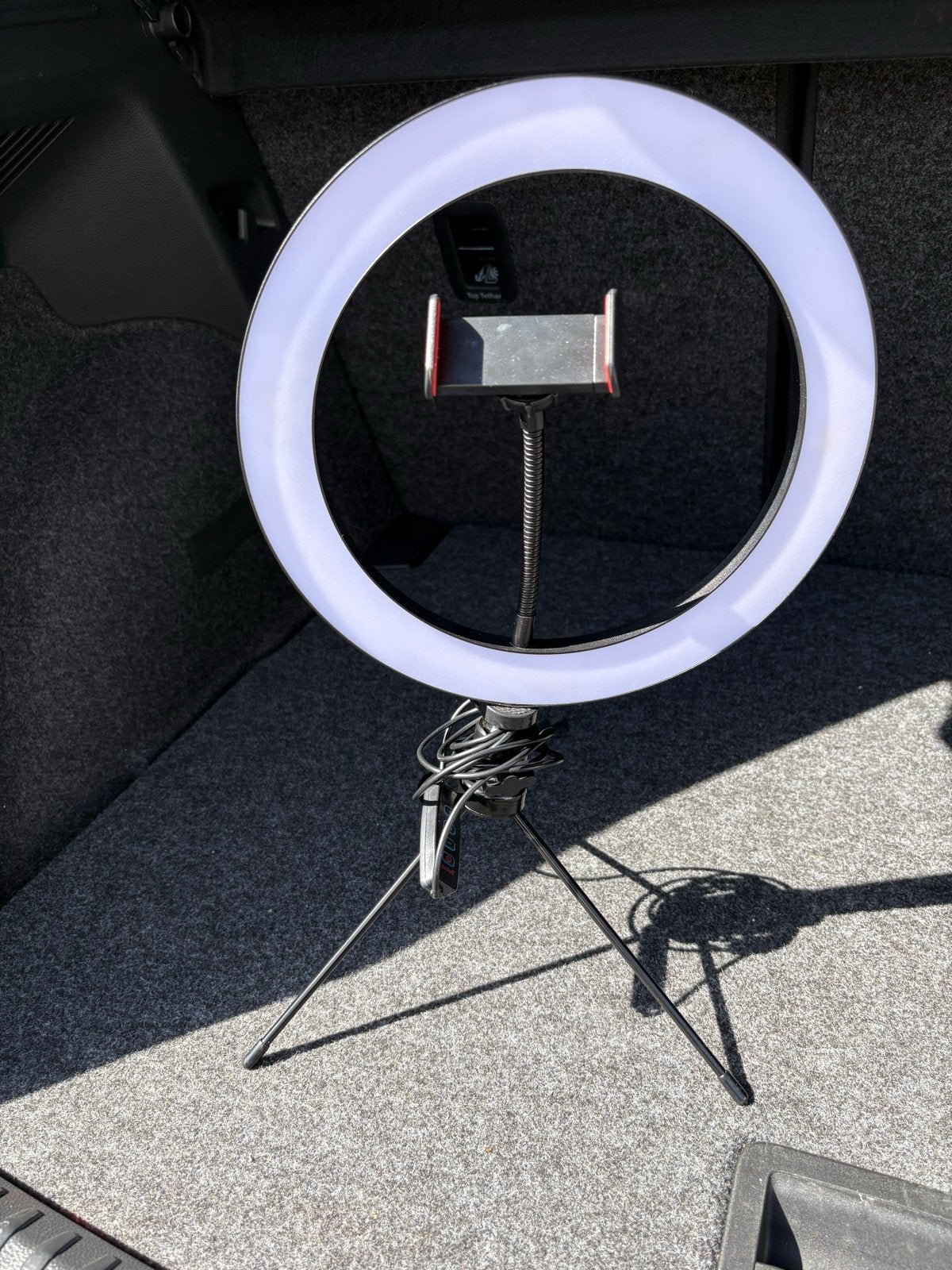 Grundig Selfie Ringlamp op Statief met Telefoonhouder, Overige merken, Belichting, Ophalen, Zo goed als nieuw