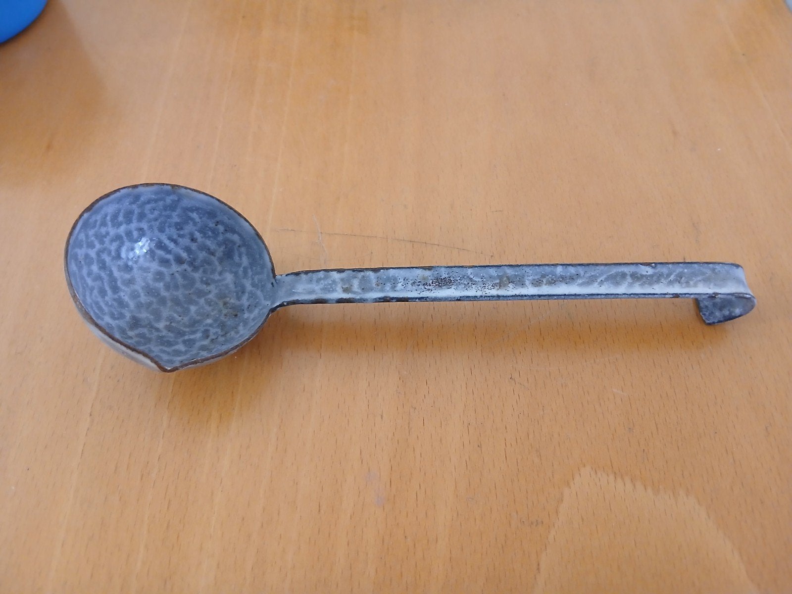 Vintage geëmailleerde  pollepel  20 cm, Ophalen of Verzenden