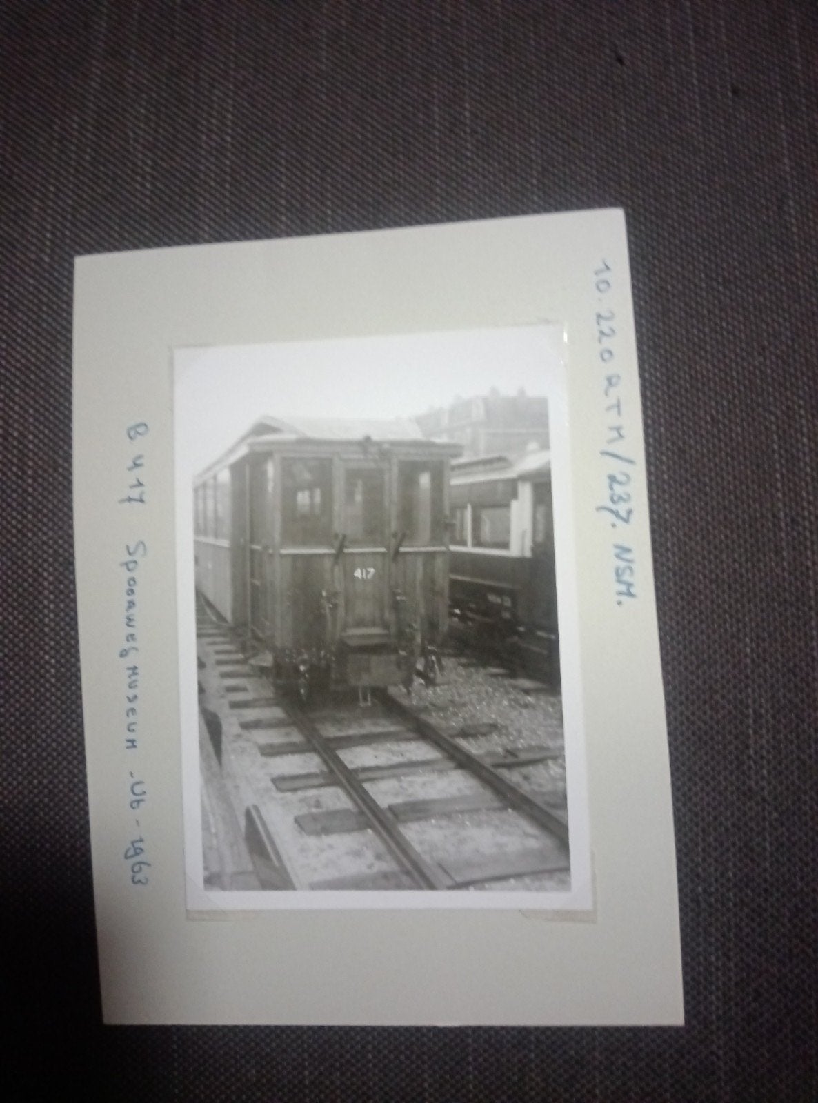 Historische foto van tram 417, Spoorwegmuseum 1963, Ophalen of Verzenden