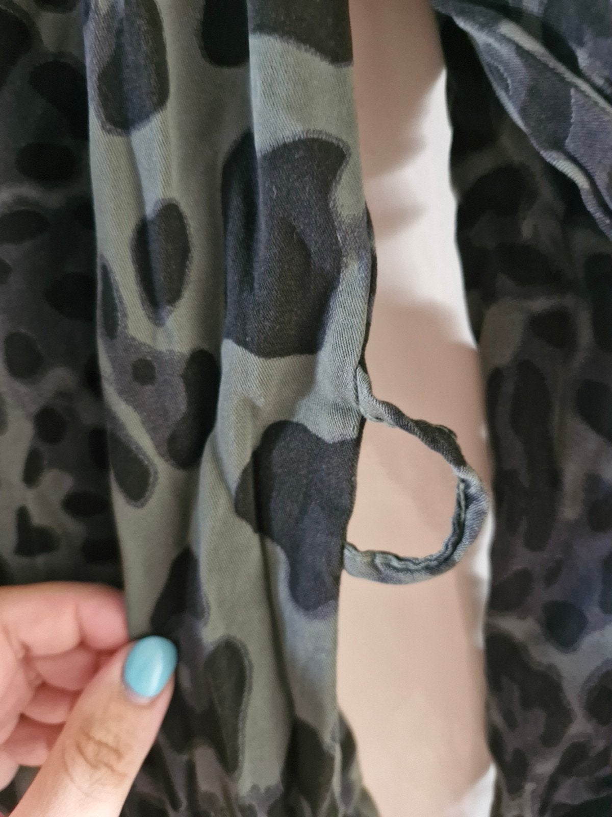 Groene jaguar print jurk maat l-xl, Kleding | Dames, Jurken, Maat 46/48 (XL) of groter, Onbekend, Zo goed als nieuw, Knielengte