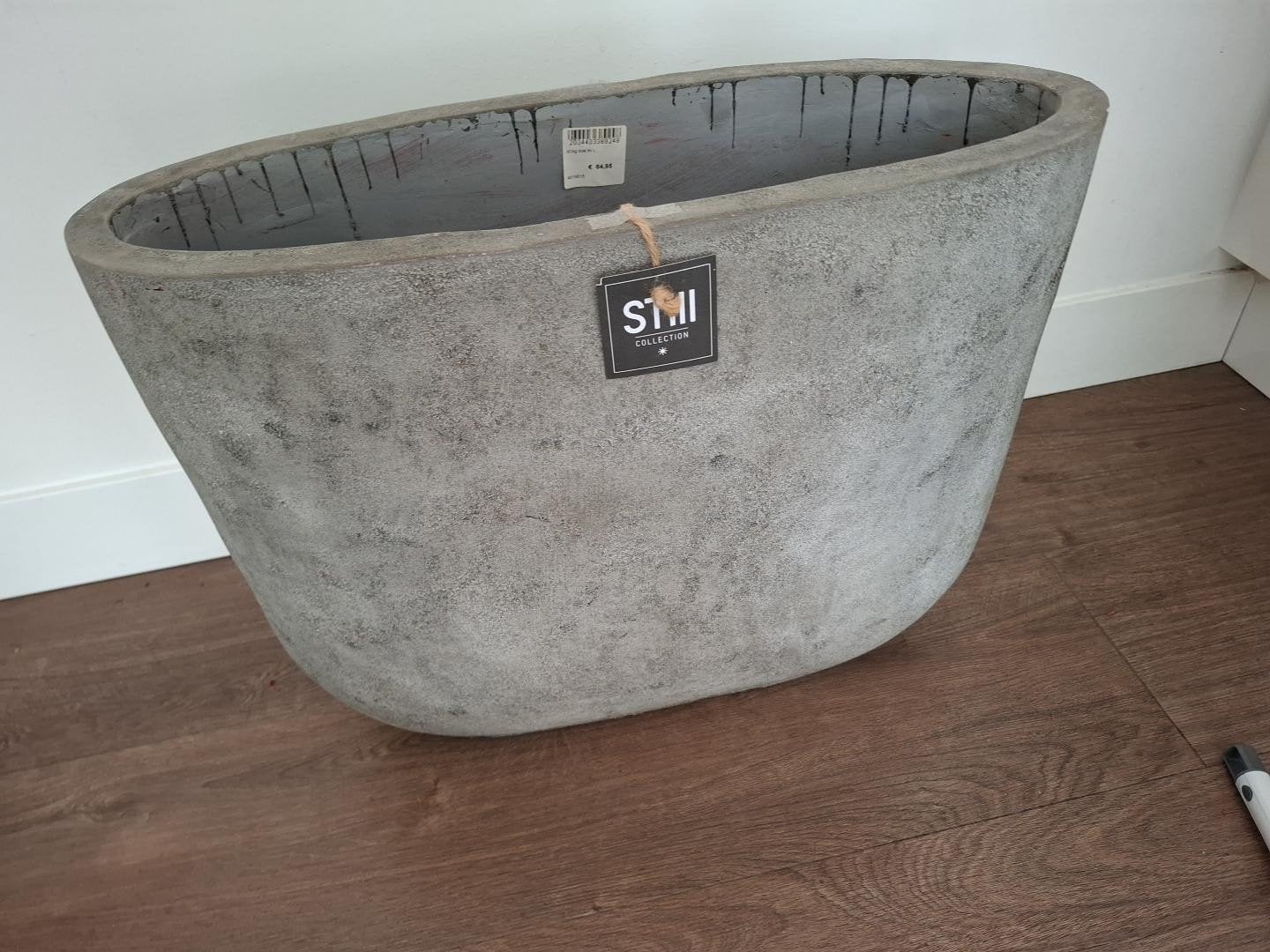 Grote ovale vaas Still Collection - 59x46 cm, Huis en Inrichting, Ophalen of Verzenden, Zo goed als nieuw, Grijs, 46 cm